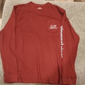 Vineyard Vines Boy's Maroon Long Sleeve Tee
